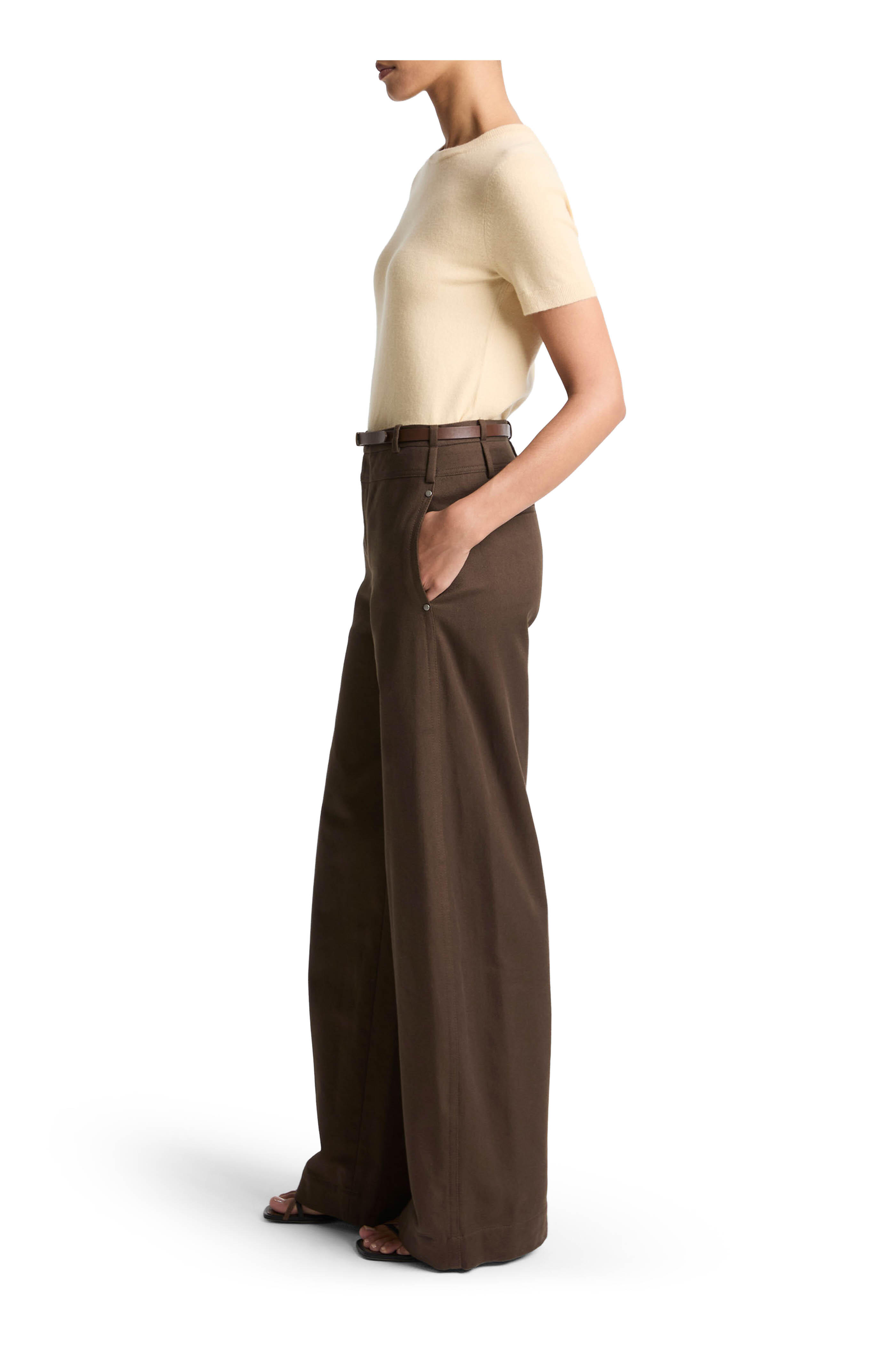 Vince - Willow Cotton Utility Double Waist Wide-Leg Pant