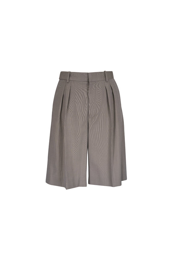 ショートパンツ BRUNELLO CUCINELLI FW24 SHORTS OVER (MB116P8691 C001 GREY) Brunello Cucinelli - Gray Ribbed Cotton Spa Shorts