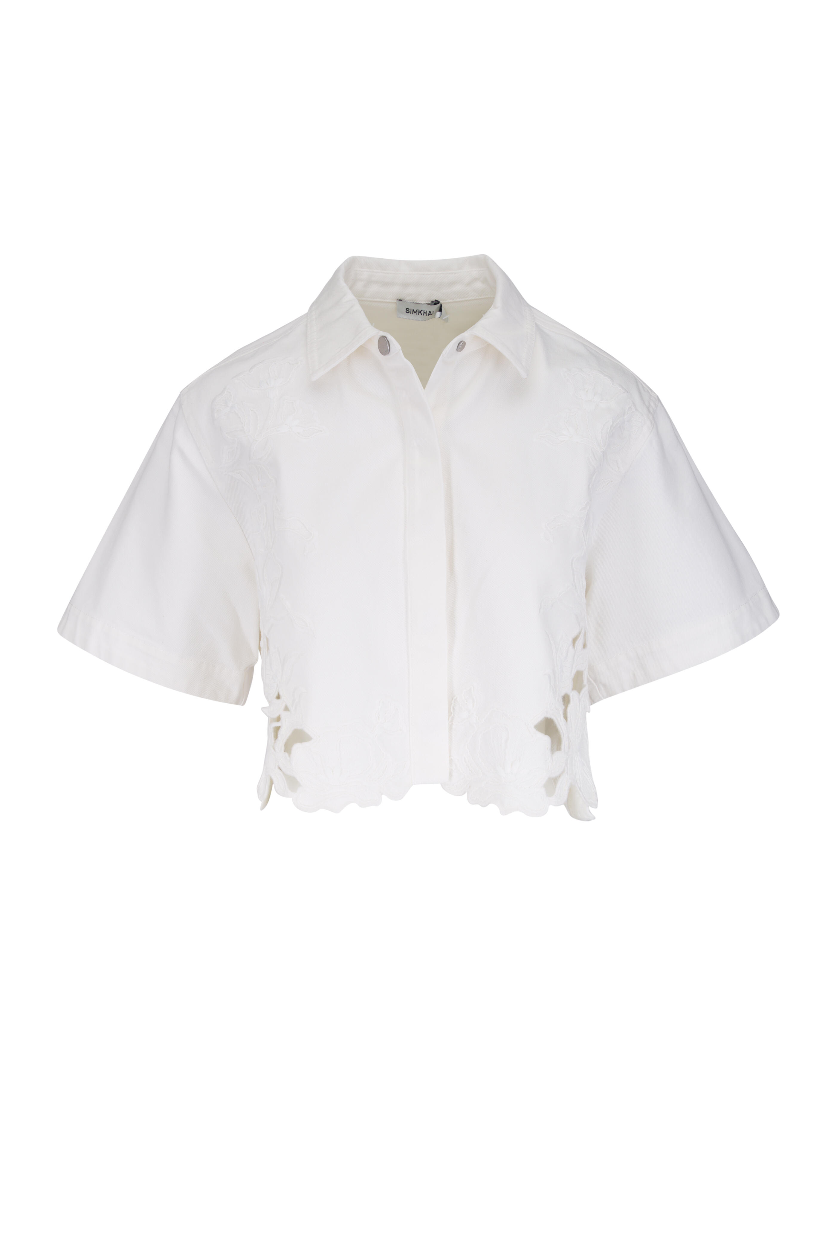 Simkhai - Albaine Marshmallow Embroidered Denim Shirt - view 1