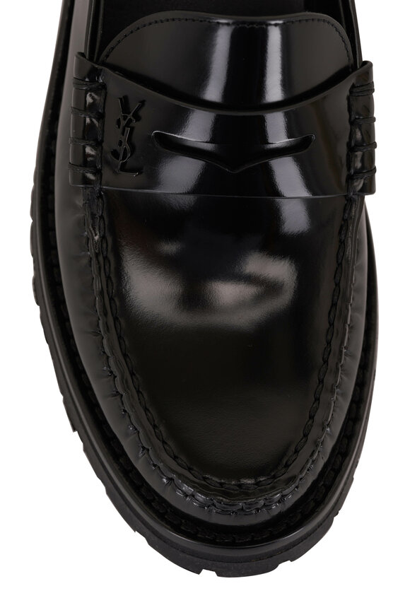 Saint Laurent - Lucido Black Patent Leather Penny Loafer 