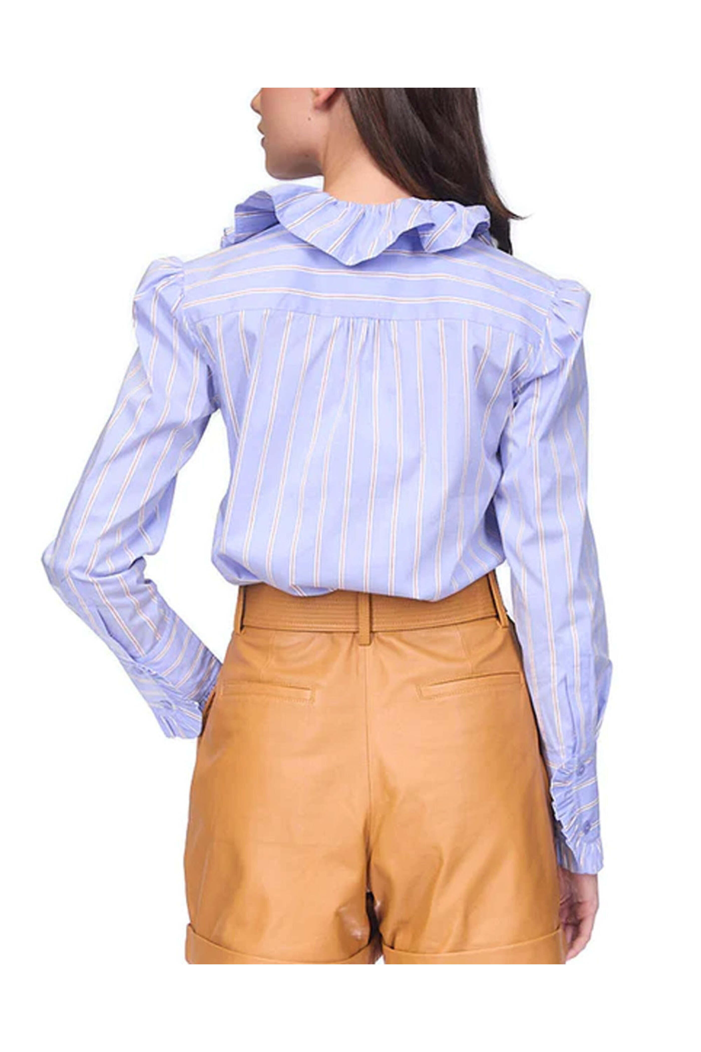 Cara Cara - Novelty Stripe Anne Ruffle Blouse
