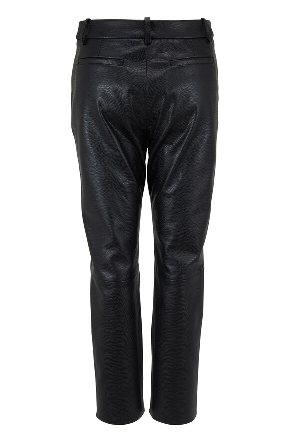 Nili Lotan - Montauk Black Stamped Leather Pant