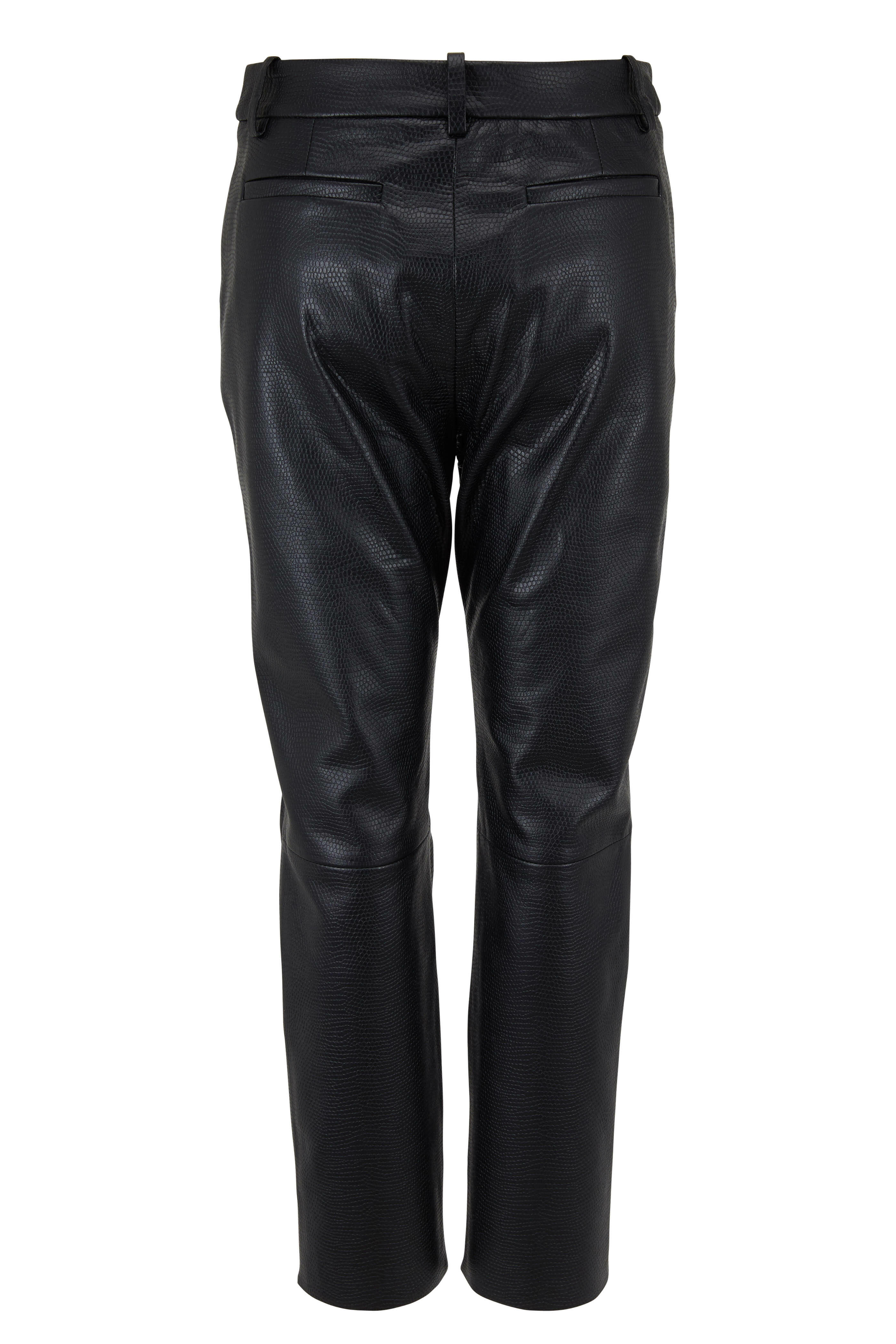 Nili Lotan - Montauk Black Stamped Leather Pant | Mitchell Stores