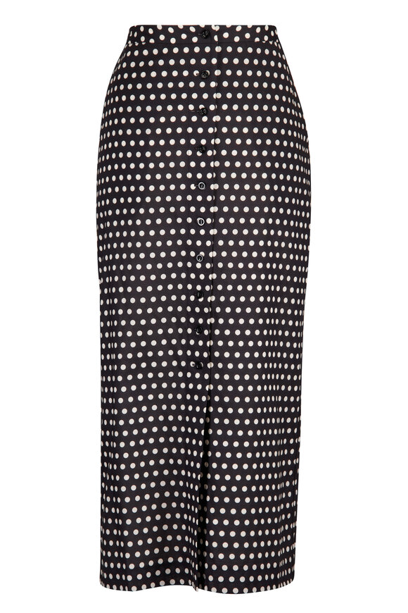 Frame Black & White Polka Dot Midi Skirt - view 1