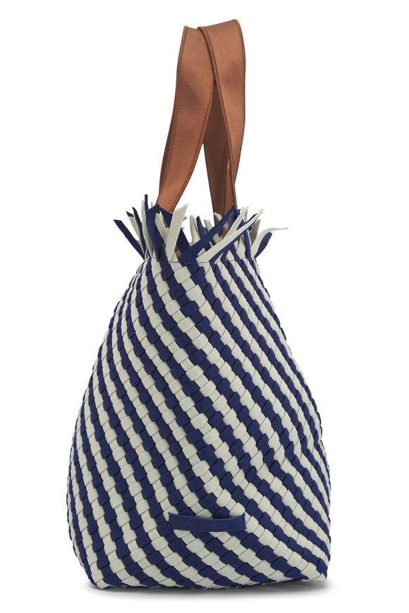 Naghedi - Medium Havana Venice & Dove Stripe Tote 