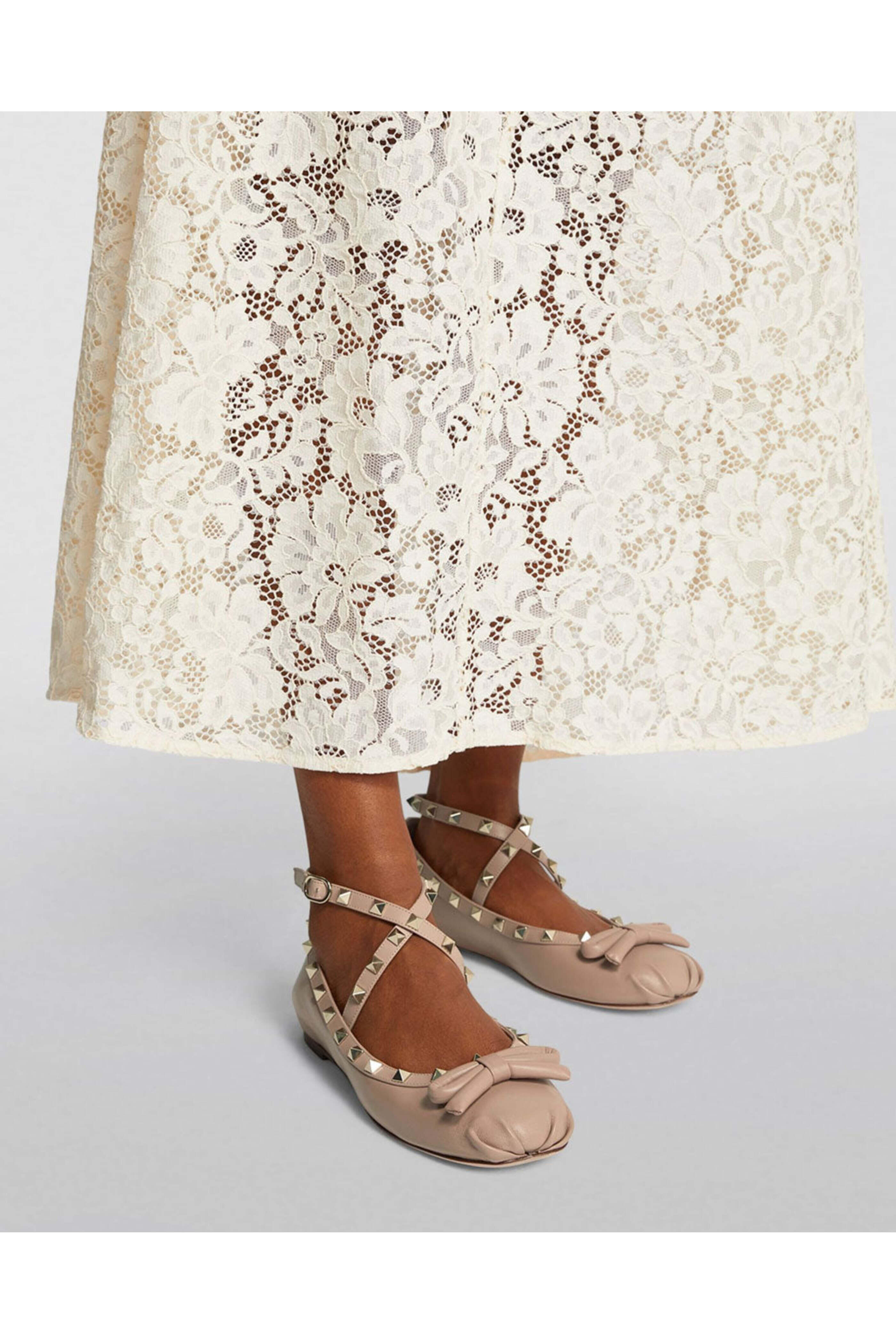 Valentino Garavani - Rockstud Ankle Strap Ballet Flat in Rose Cannelle