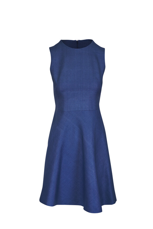 Michael Kors Collection - Navy Blue & Gold Metallic Belted