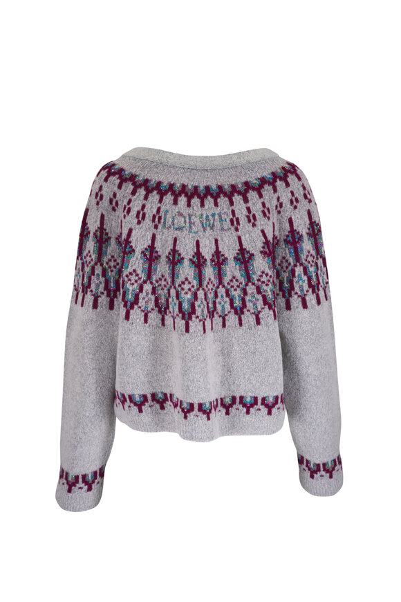 Loewe Light Gray Multi Fair Isle Cardigan - view 4