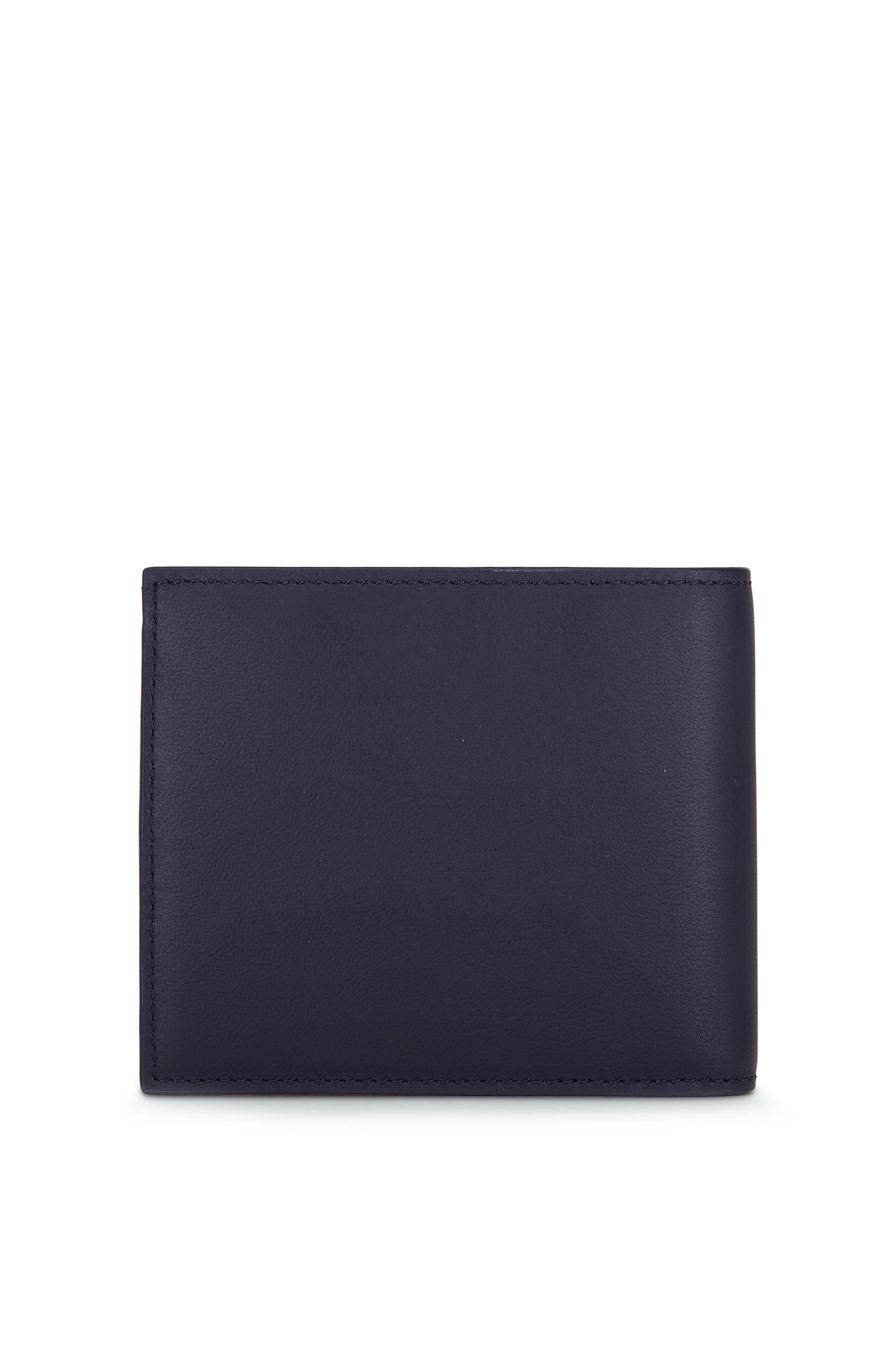 BI-FOLD WALLET IN GRAINED CALFSKIN - NAVY BLUE