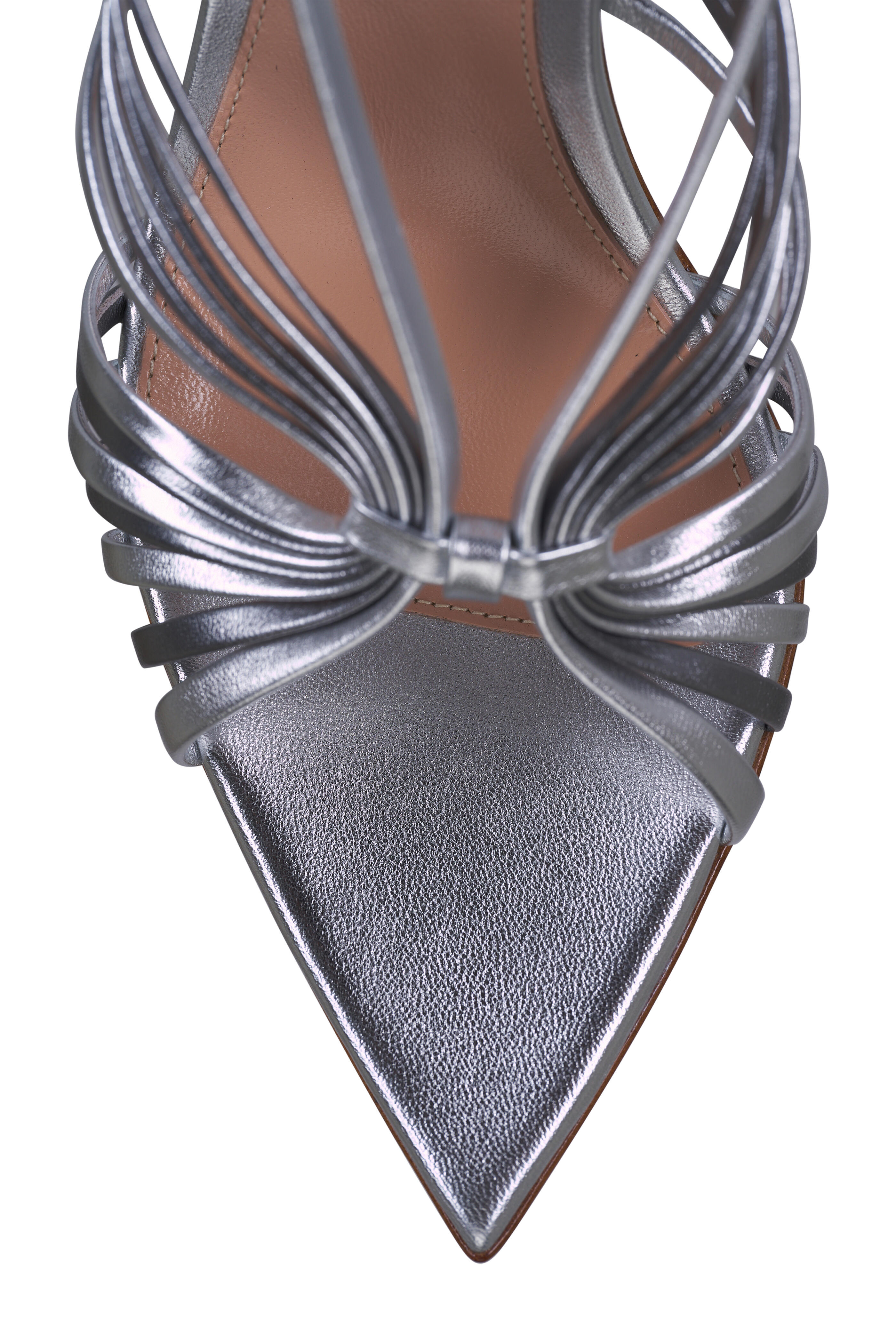Gianvito Rossi - Silver Metallic Leather Slingback Sandal, 85mm