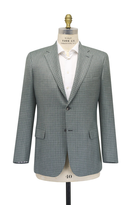 Brioni Green Check Cashmere Sportcoat - view 3