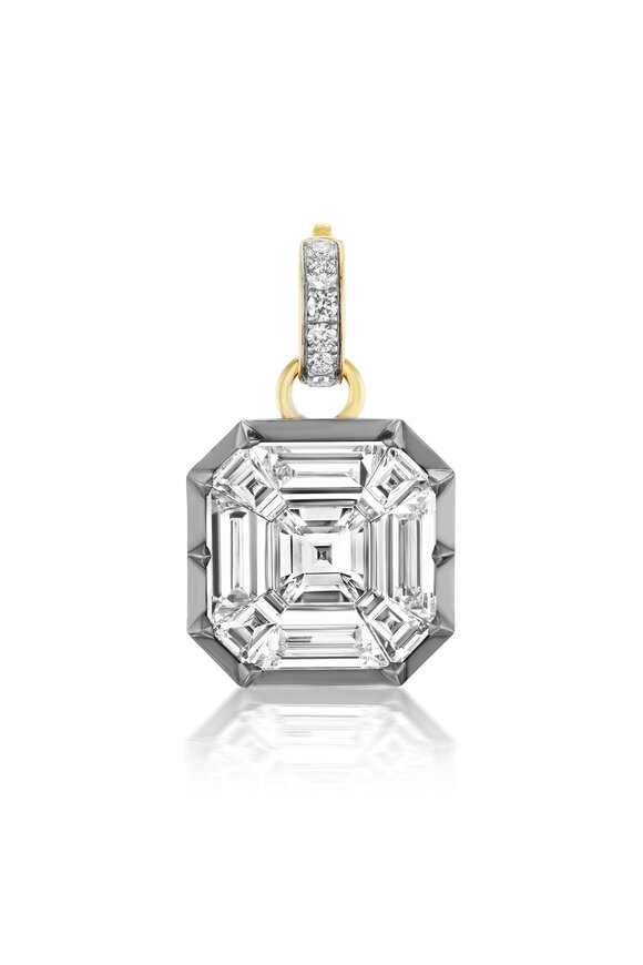 Nam Cho 18k Yellow Gold Diamond Asscher Mosaic Pendant