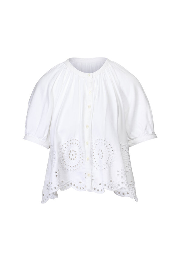 Frame The Eyelet White Resort Blouse - view 1