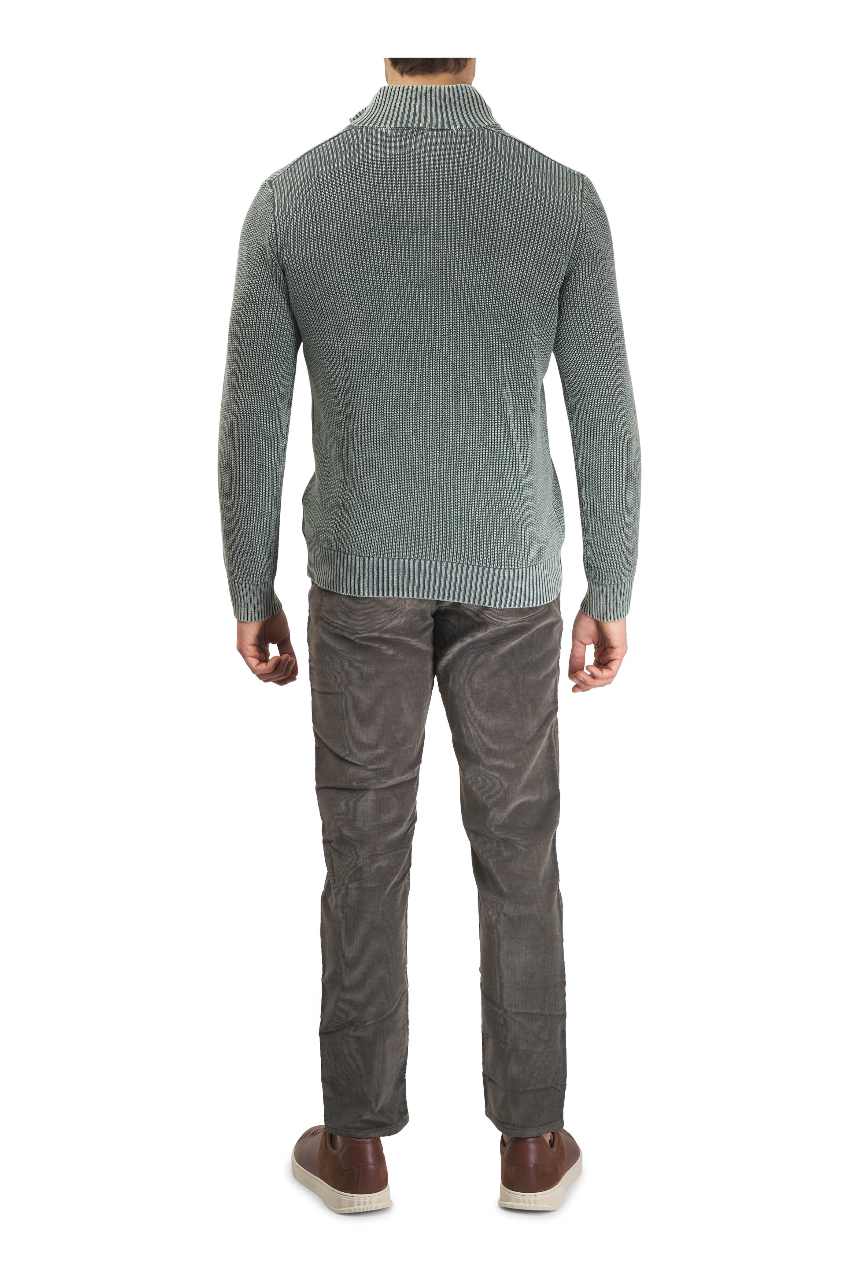 Faherty Brand - Sunwashed Mountain Olive Quarter Zip Pullover