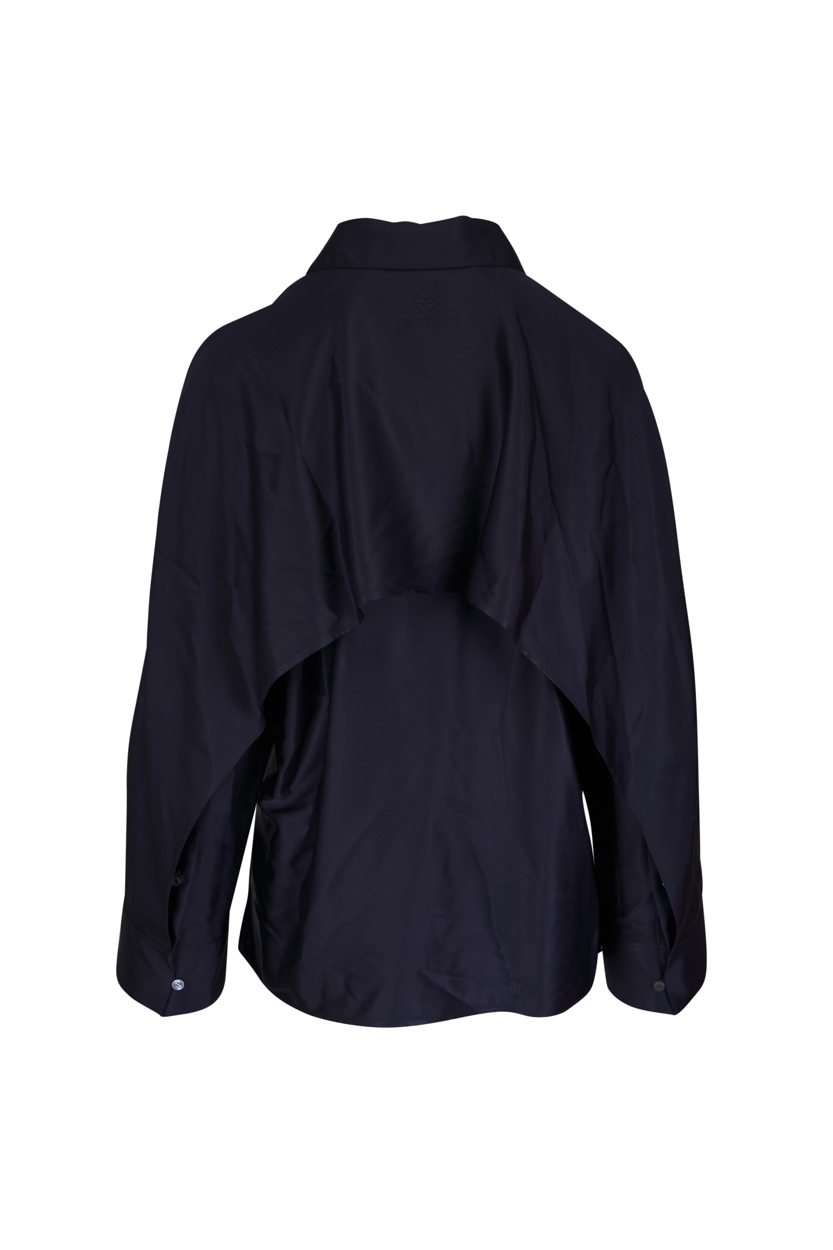 Loewe - Dark Navy Stretch Cape Shirt - view 4