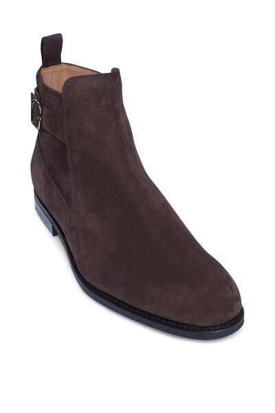 Corthay - Pullman Dark Brown Suede Chukka Boot | Mitchell Stores display picture 1