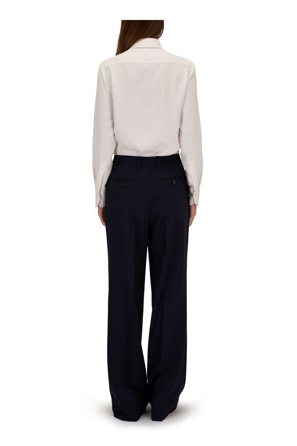 Kiton - White Tie Neck Blouse 