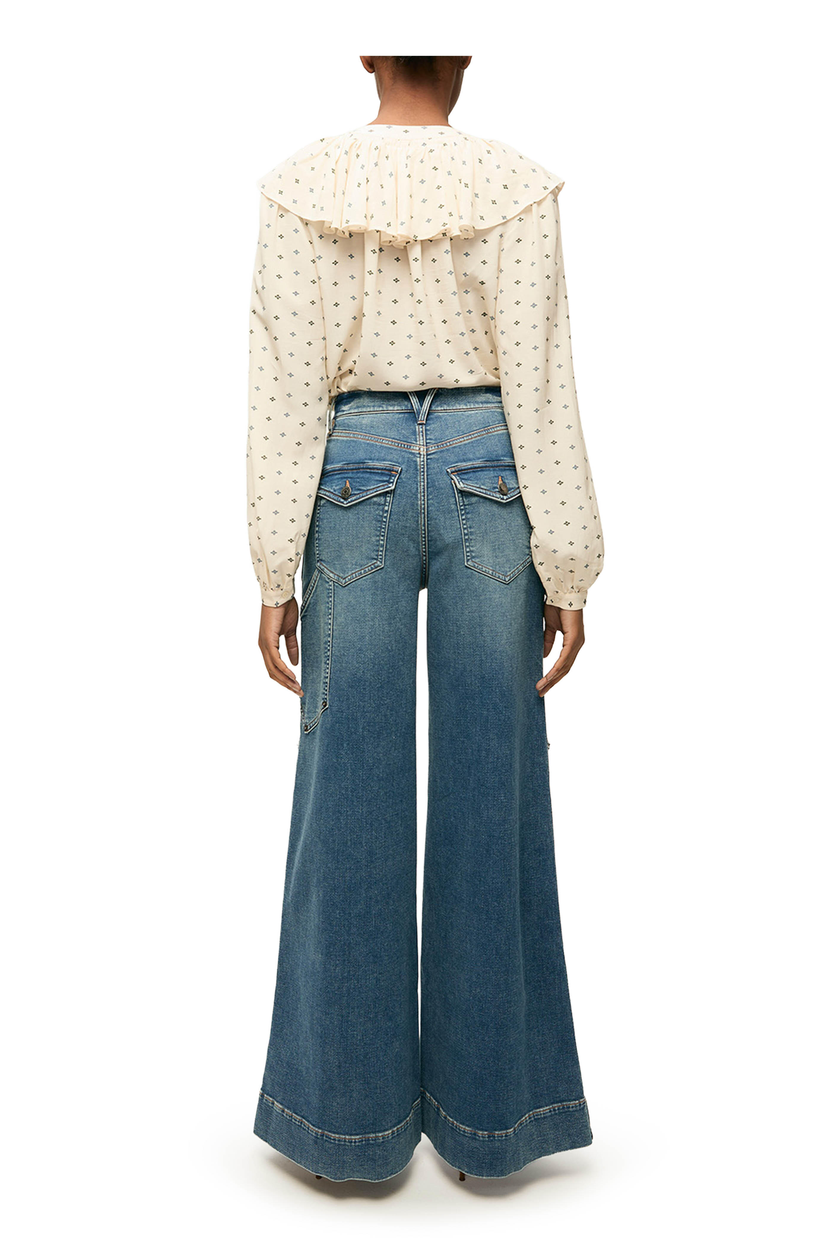 Veronica Beard - Gomez Ecru Multi Ruffle Top