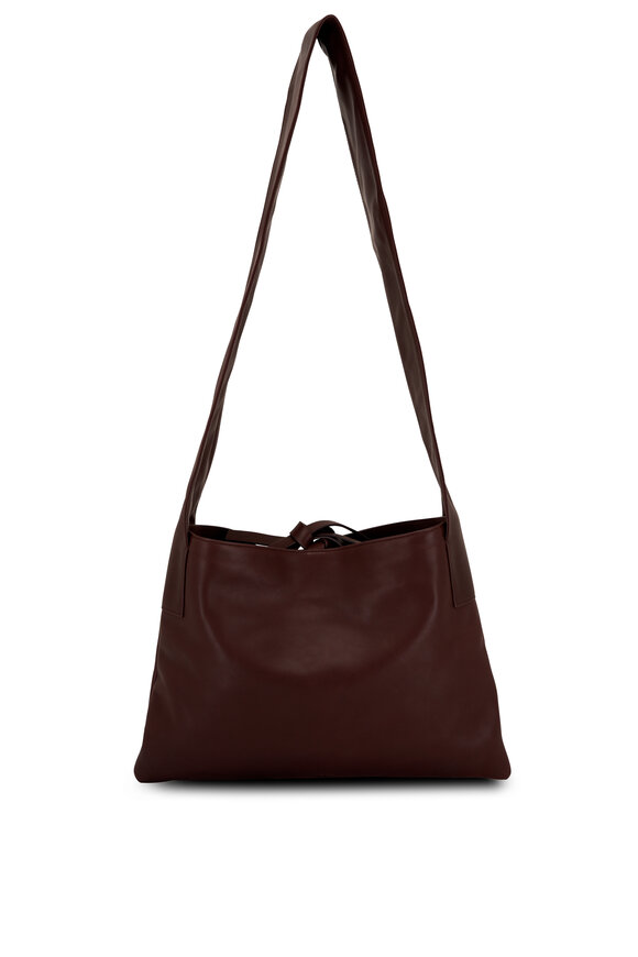 The Row - Ryder Burgundy Leather Shoulder Bag 