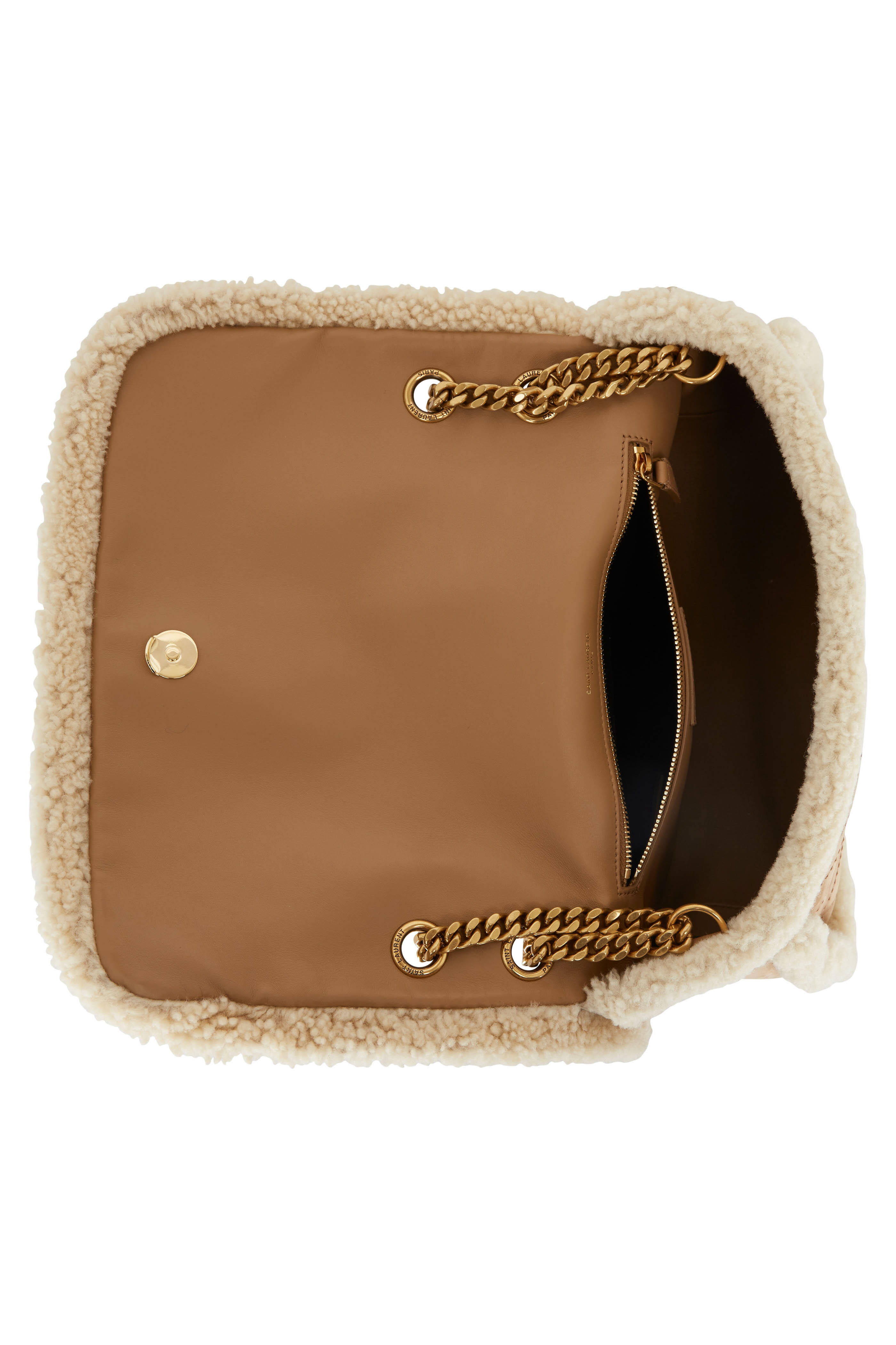 Kate Small Shearling Shoulder Bag in Brown - Saint Laurent