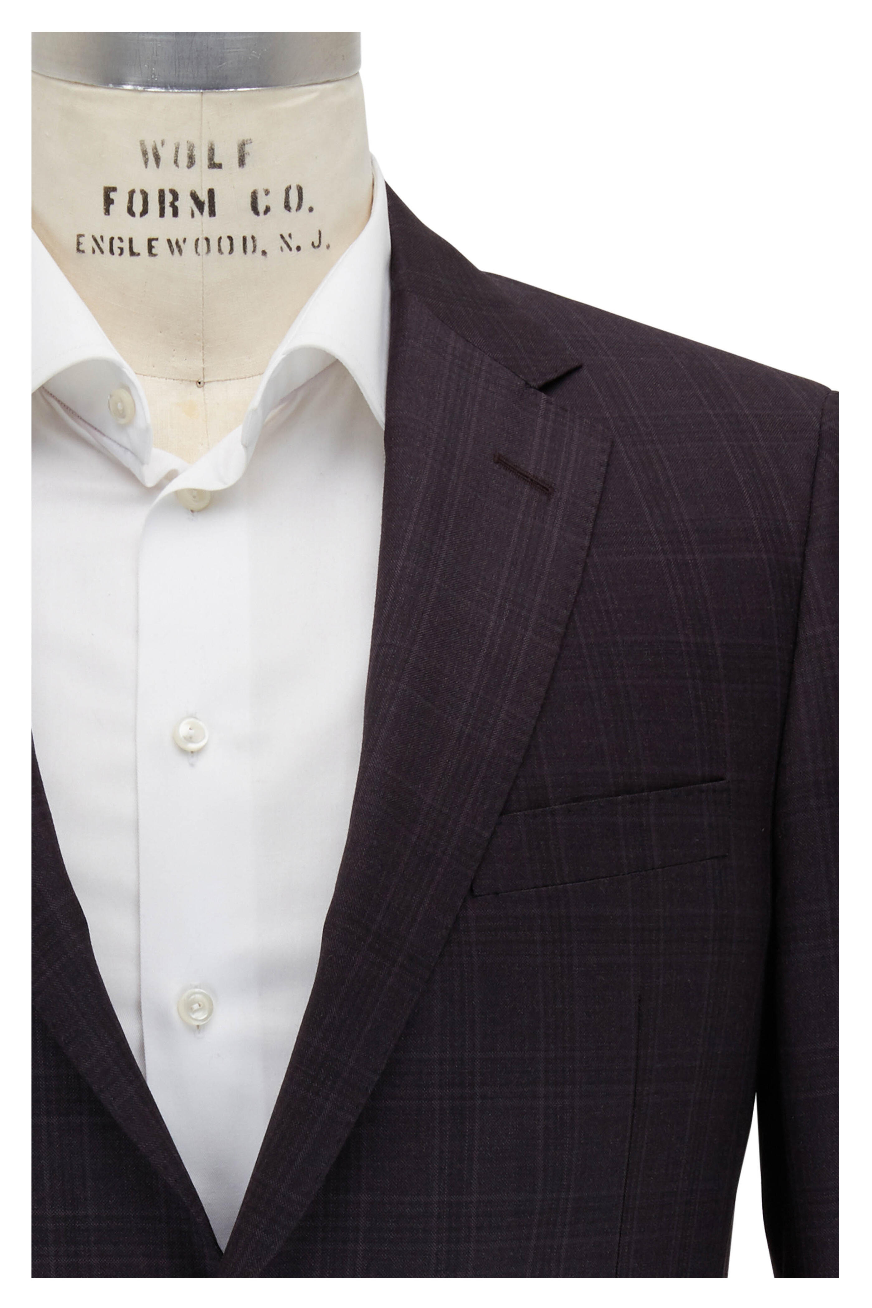 Samuelsohn - Bennet Dark Purple Plaid Wool Suit