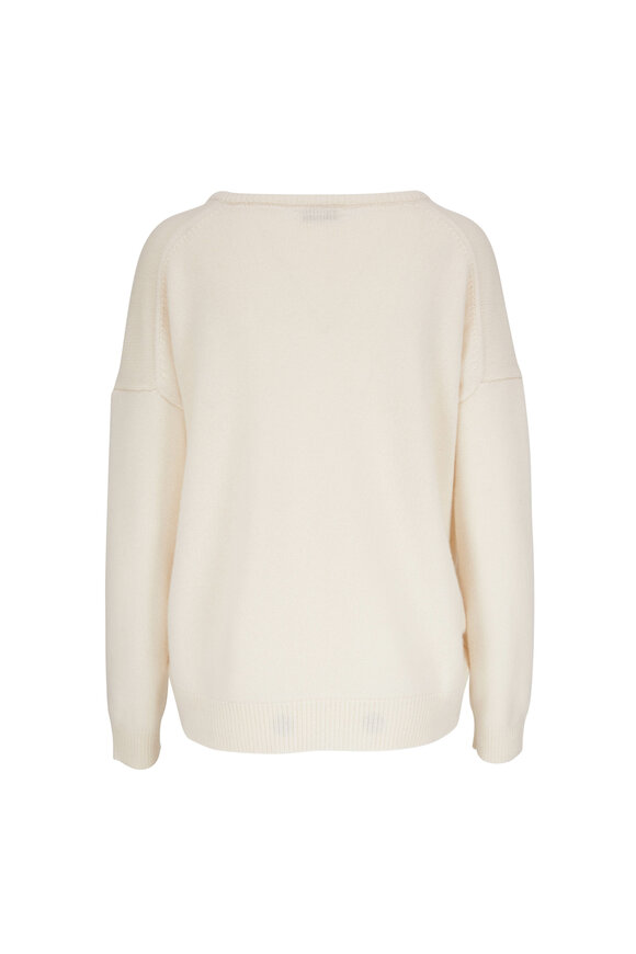 CO Collection - Ivory Cashmere V-Neck Sweater