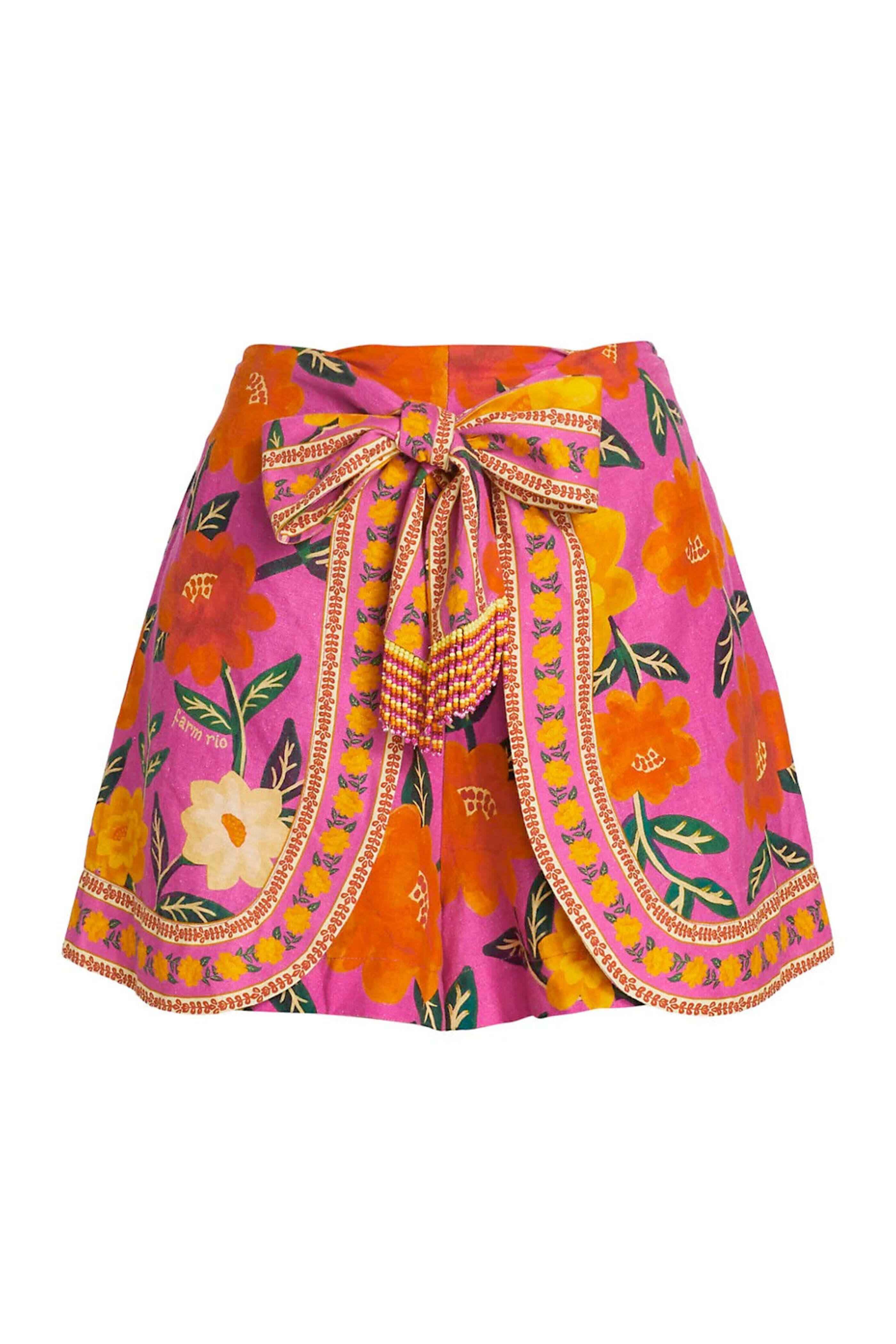 Anthropologie ファームリオ フローラルタペストリーショーツ Farm Rio Floral Tapestry Belted Shorts | Anthropologie