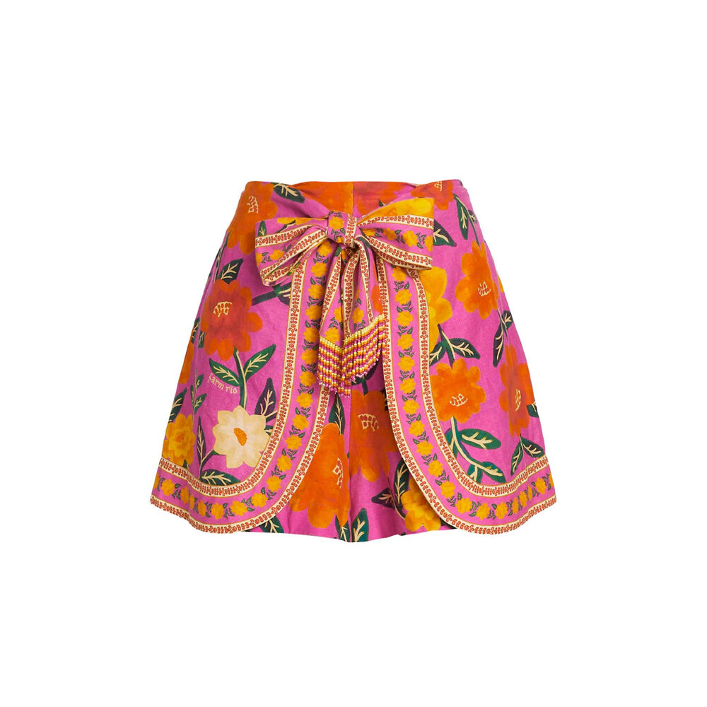 Anthropologie ファームリオ フローラルタペストリーショーツ Farm Rio Floral Tapestry Belted Shorts | Anthropologie