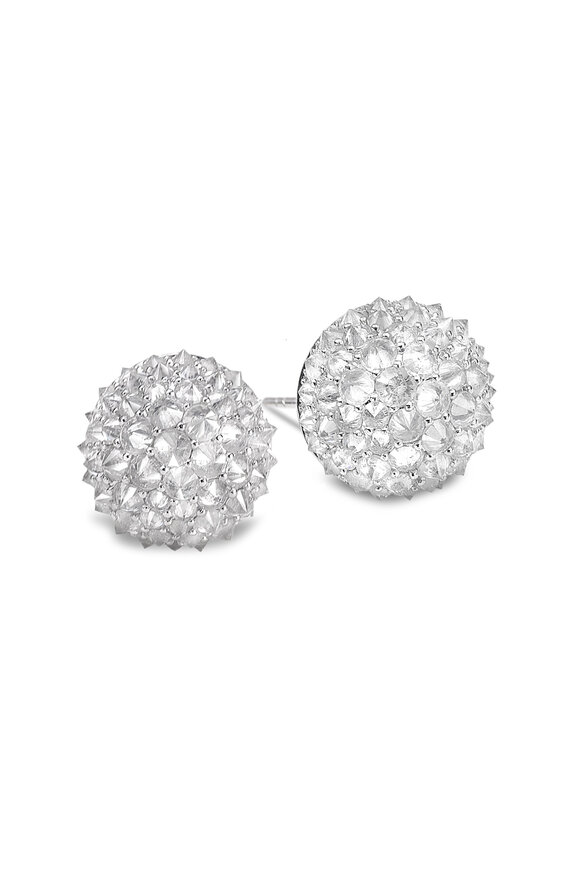 Nam Cho 5.96CT Diamond Half Ball Stud Earrings