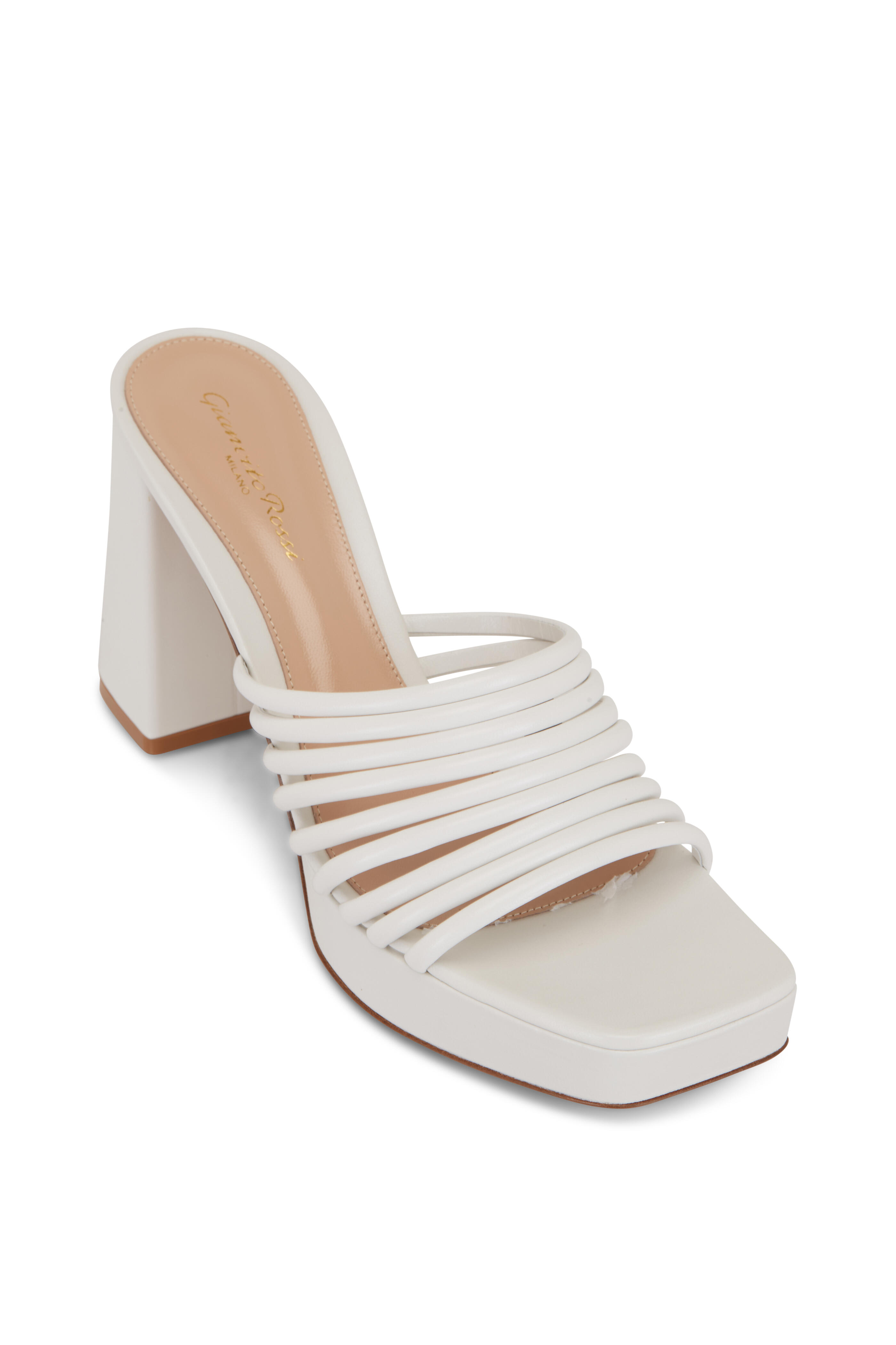 Gianvito Rossi - Lena White Leather Multi Band Mule