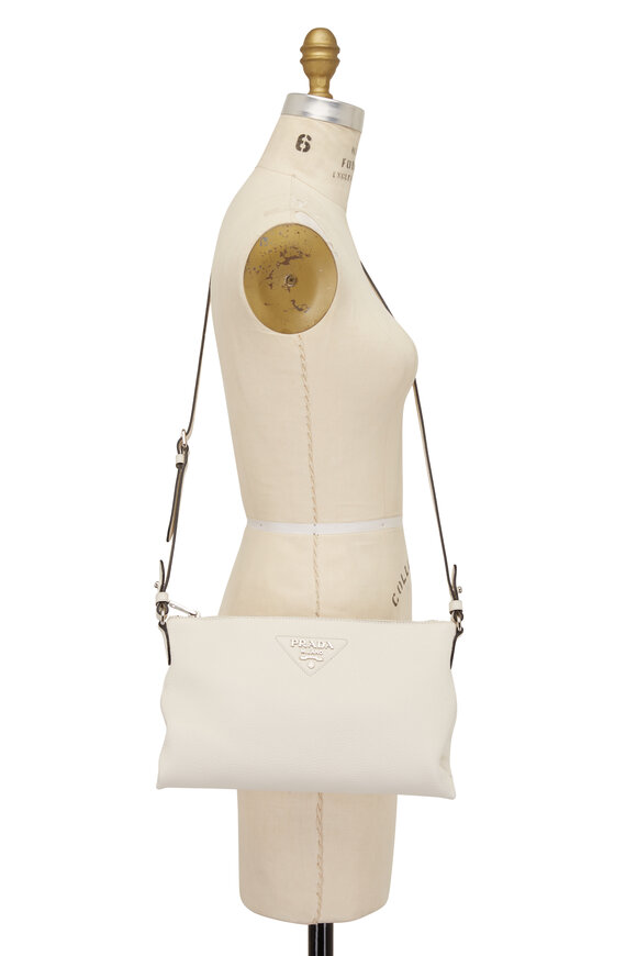 Prada - White Leather Shoulder Bag