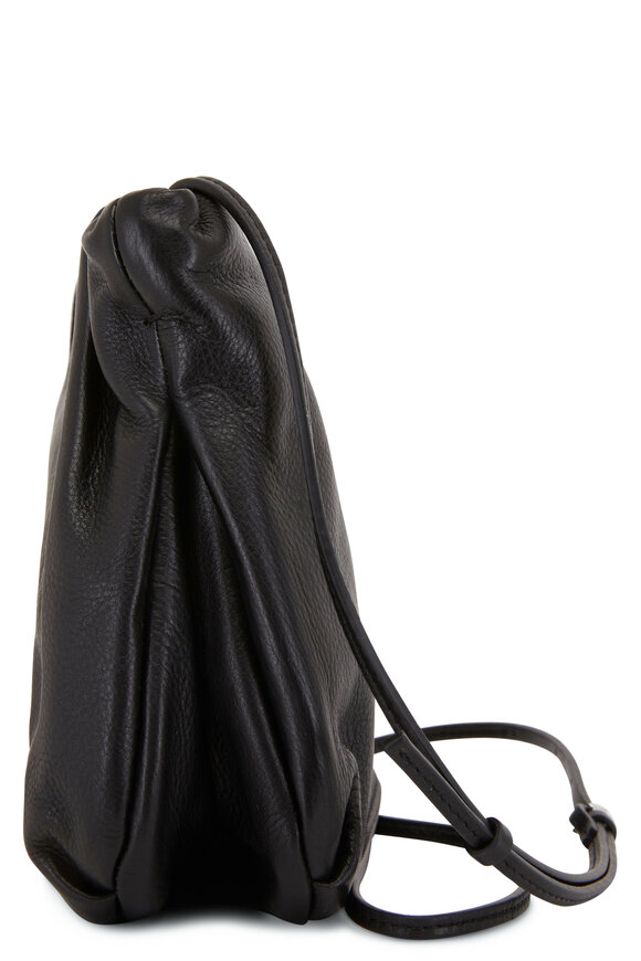 The Row - Bourse Black Leather Shoulder Bag