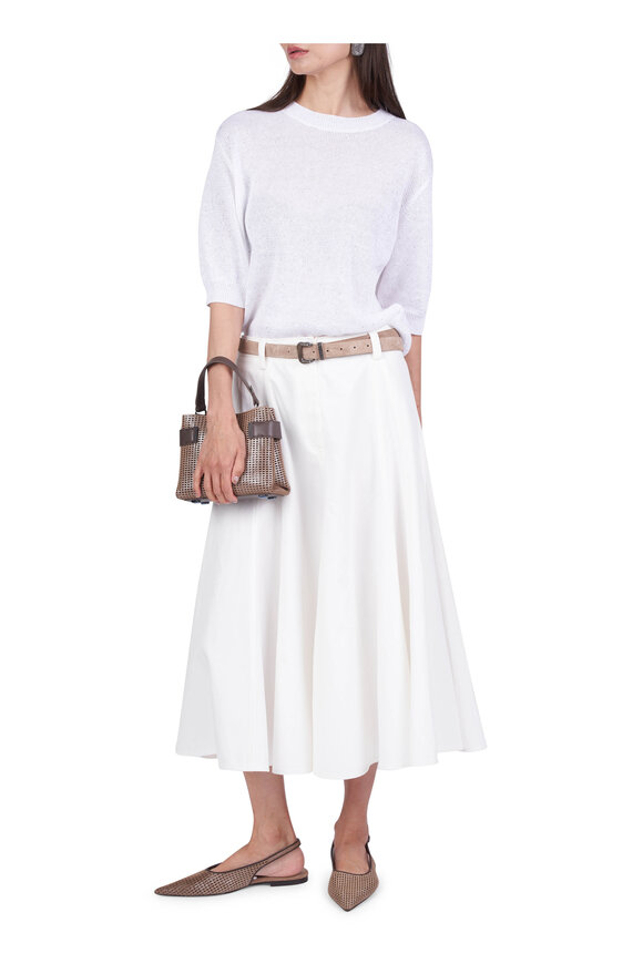 Brunello Cucinelli Natural Paper Twill Circle Skirt - view 6