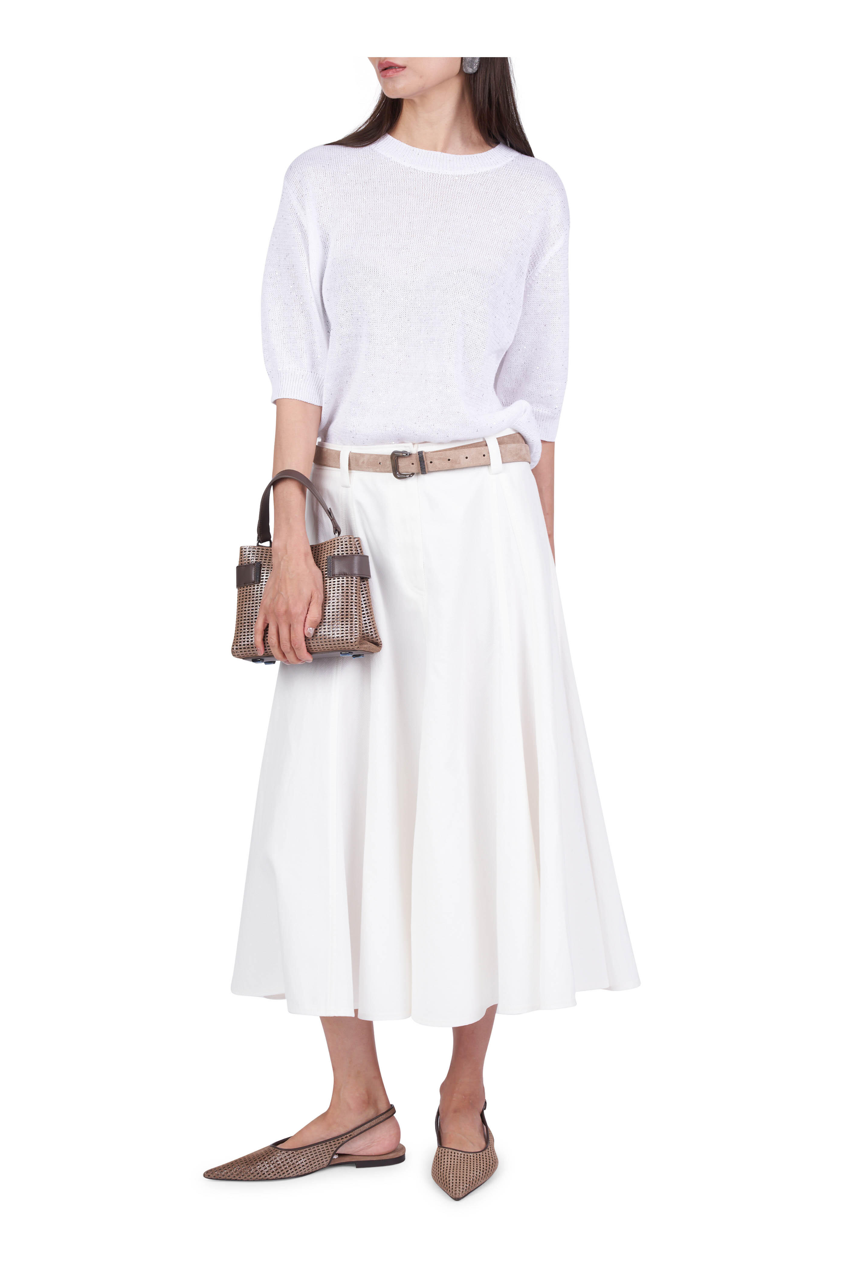 Brunello Cucinelli - Natural Paper Twill Circle Skirt