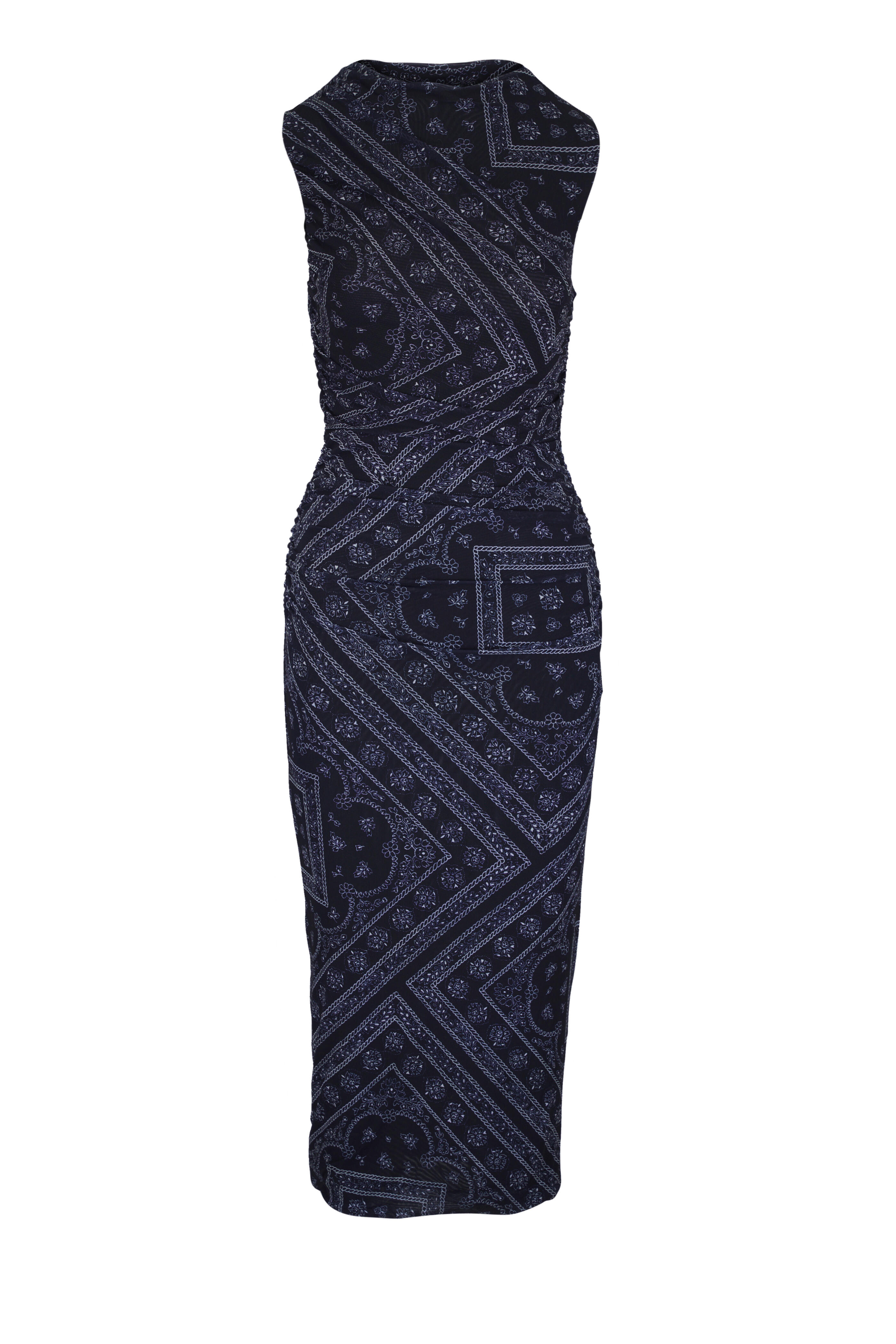 Veronica Beard - Rubelle Navy Paisley Print Midi Dress - view 1