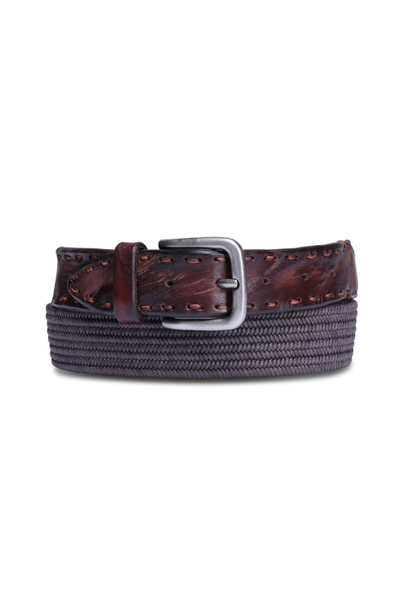 RRL - Terrance Brown Leather Belt | Mitchell Stores