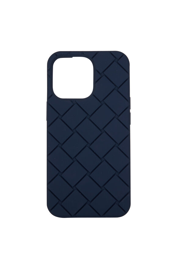 Bottega Veneta iPhone 13pro ケース Bottega Veneta - Deep Blue Stamped Rubber iPhone 13 Pro Case
