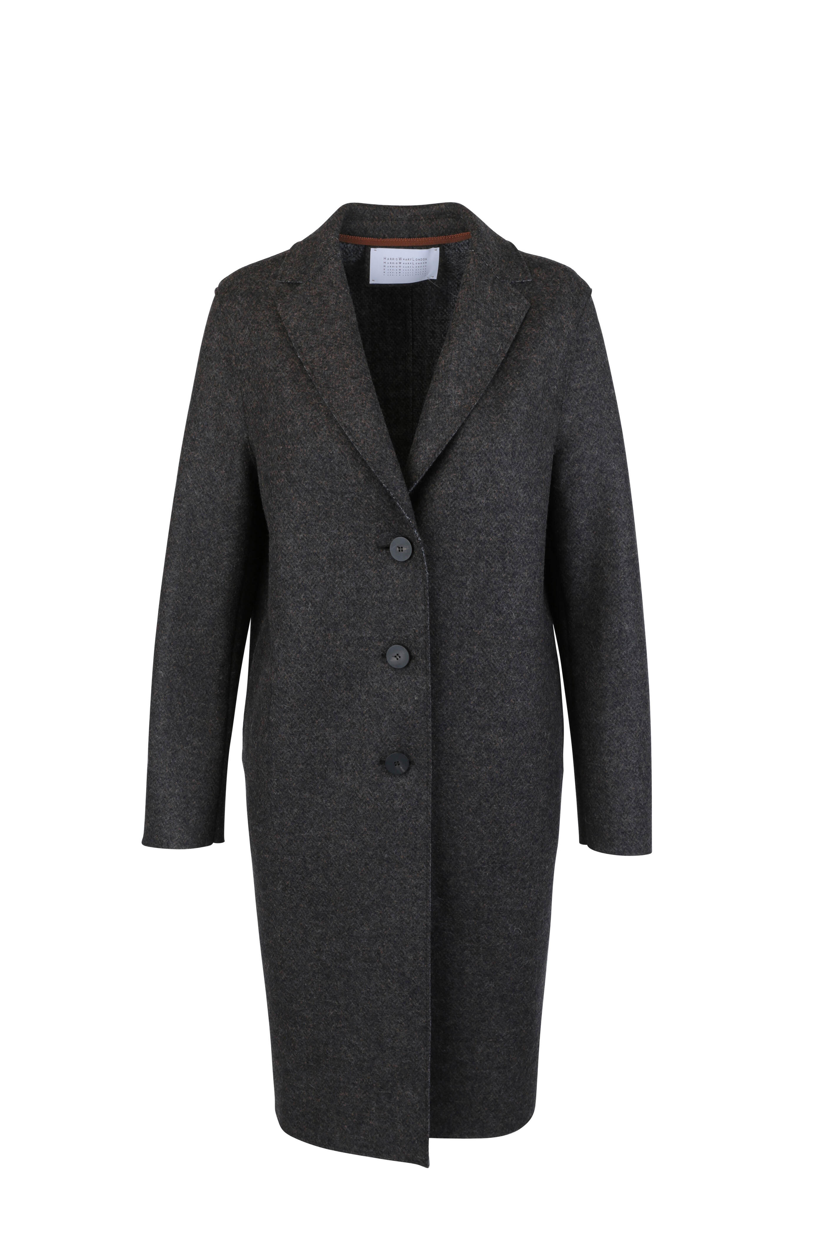 Harris Wharf - Dark Brown Double Faced Wool Coat