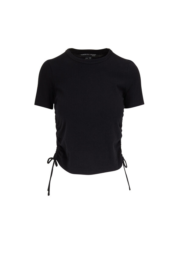 Veronica Beard - Tazi Black Ruched Side T-Shirt