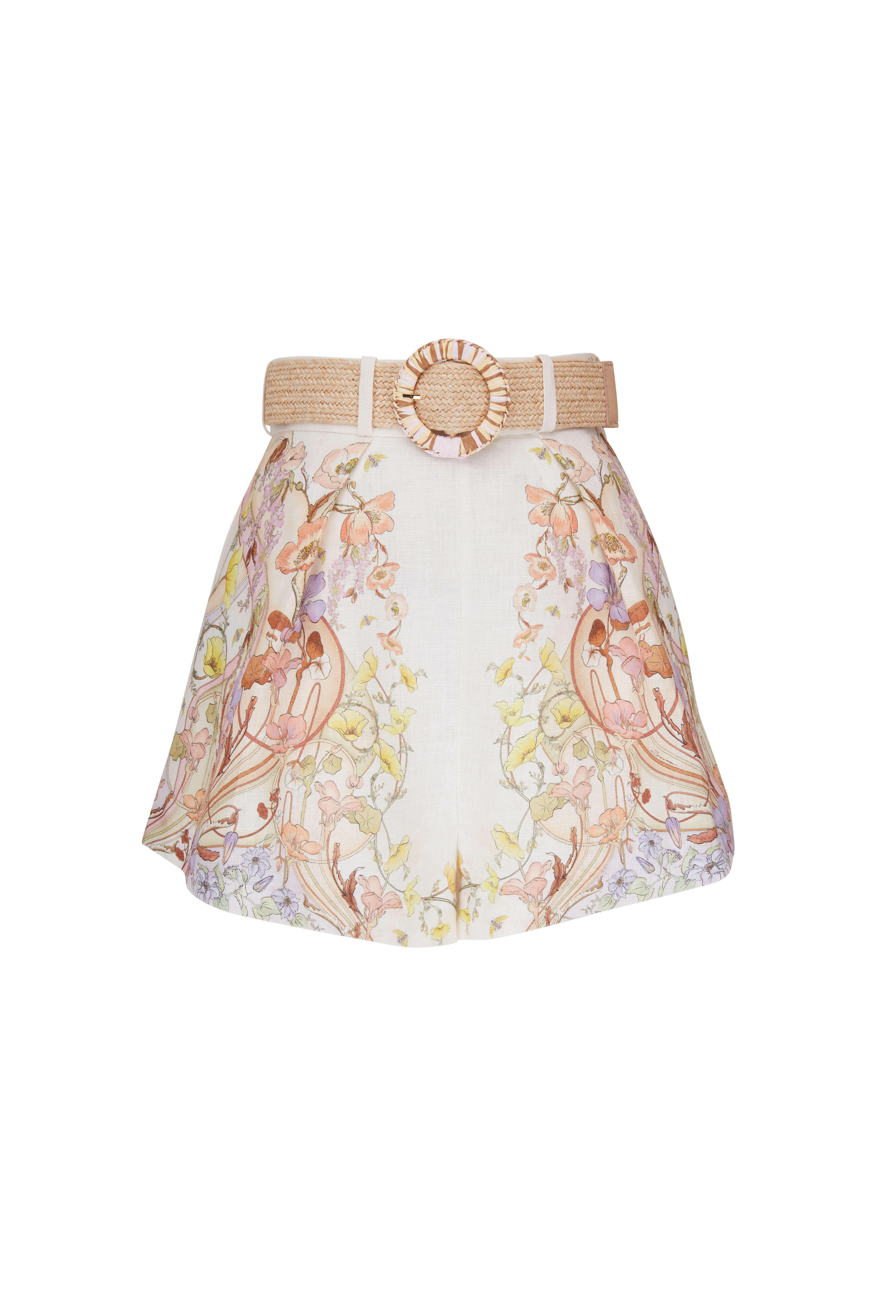 Zimmermann - Jeannie Multicolor Floral Swirl Print Tuck Short