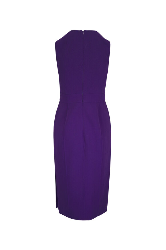 Akris Dark Purple Bi-Stretch Wool Dress - view 3