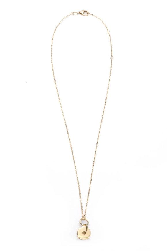 Foundrae - Arrow Dream Symbol Disk Drop Necklace