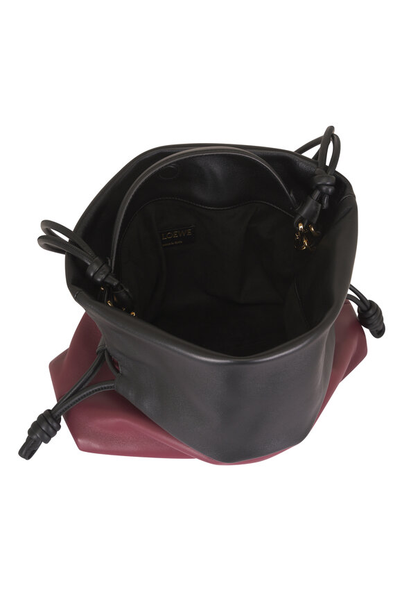 Loewe Flamenco Rolled Black & Copper Leather Clutch - view 5