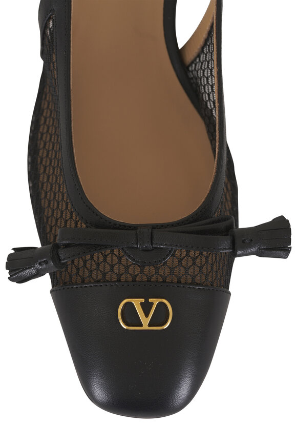 Valentino Garavani Valet Du Roi Black Mesh Slingback Pump, 60mm - view 5