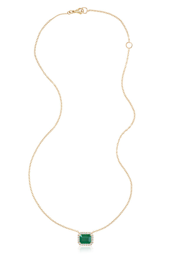 Nam Cho 18k Yellow Gold Emerald & Diamond Pendant Necklace