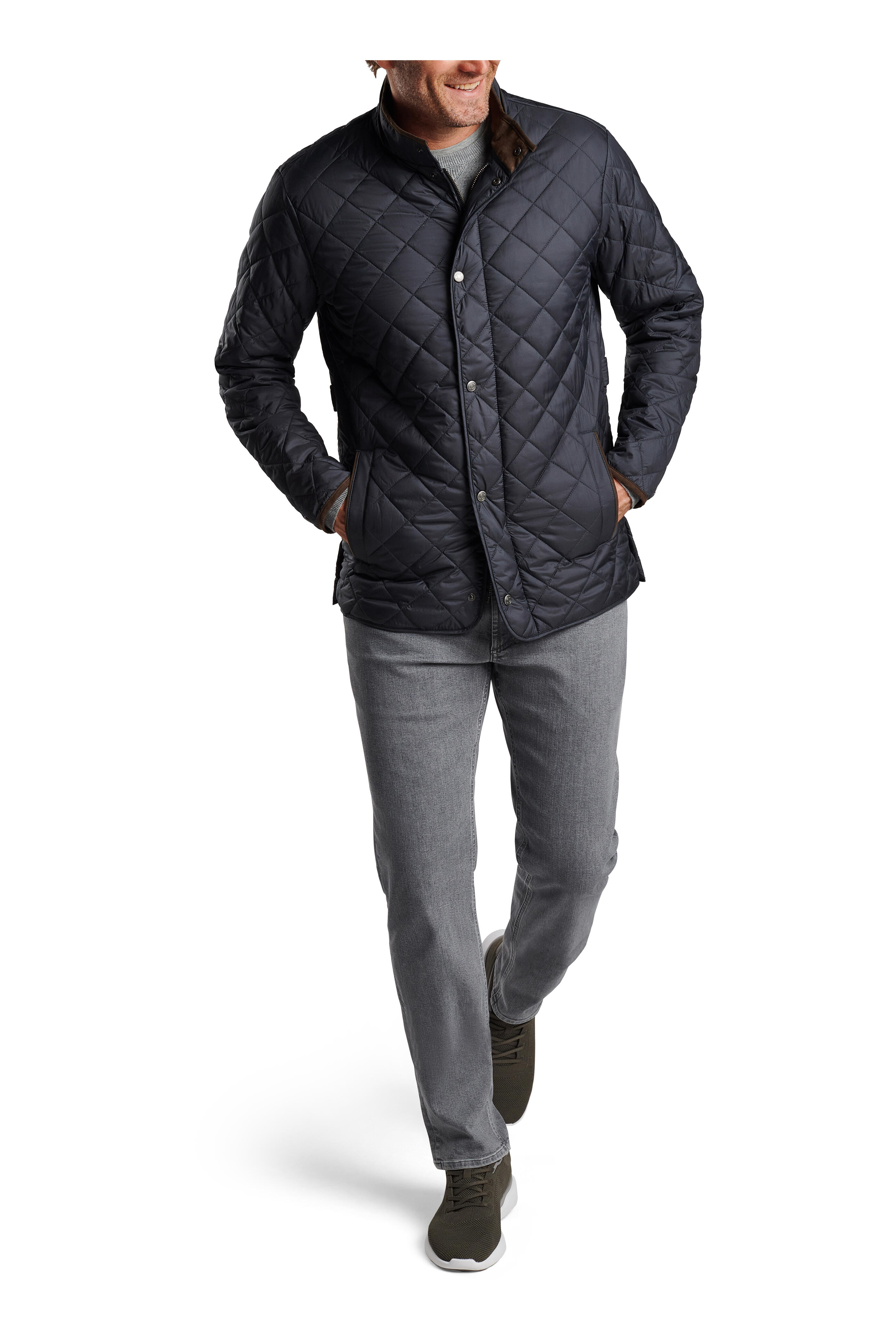 Peter Millar - Suffolk Black Quilted Travel Coat