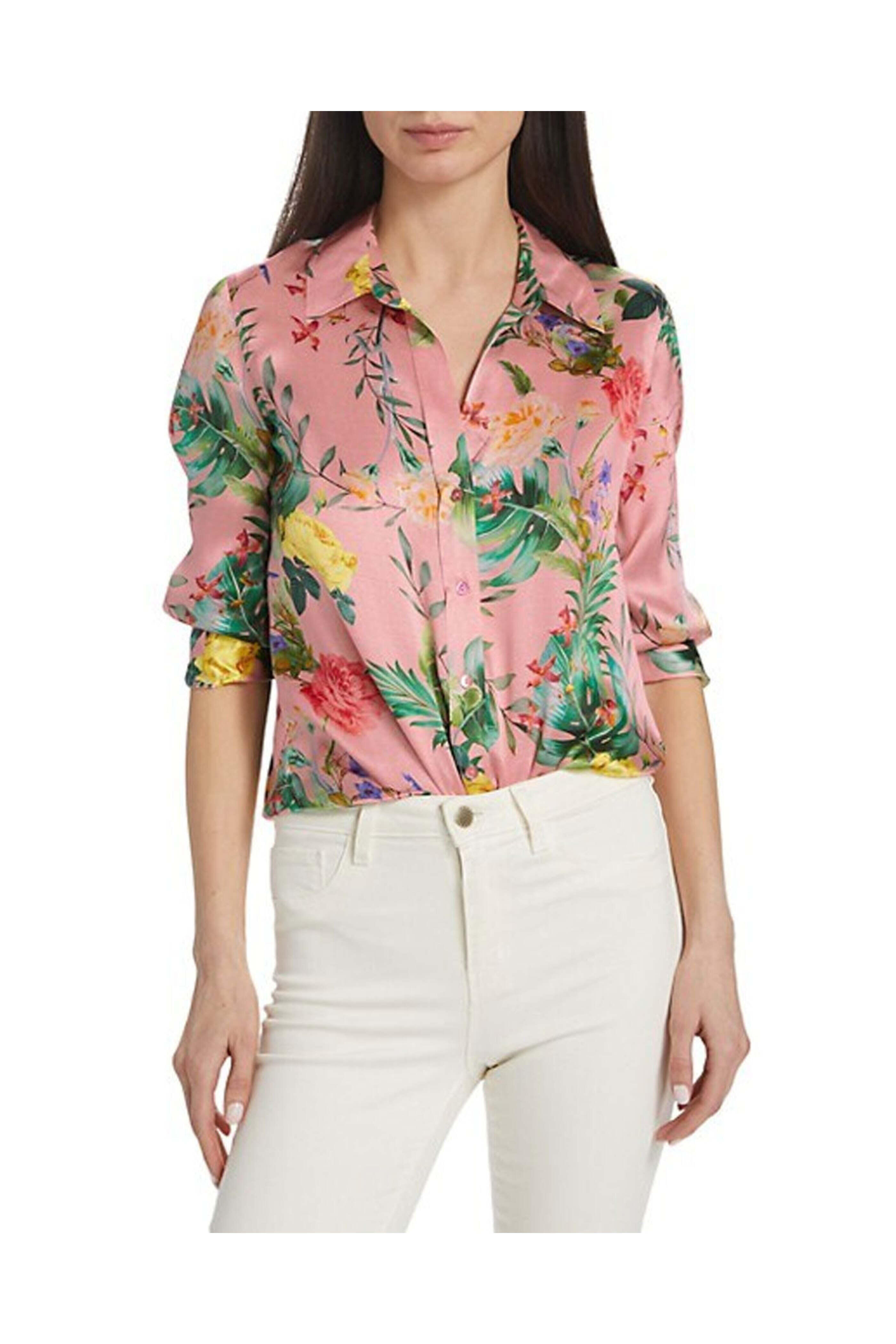 L'Agence - Blush Multi Dani 3/4 Sleeve Blouse