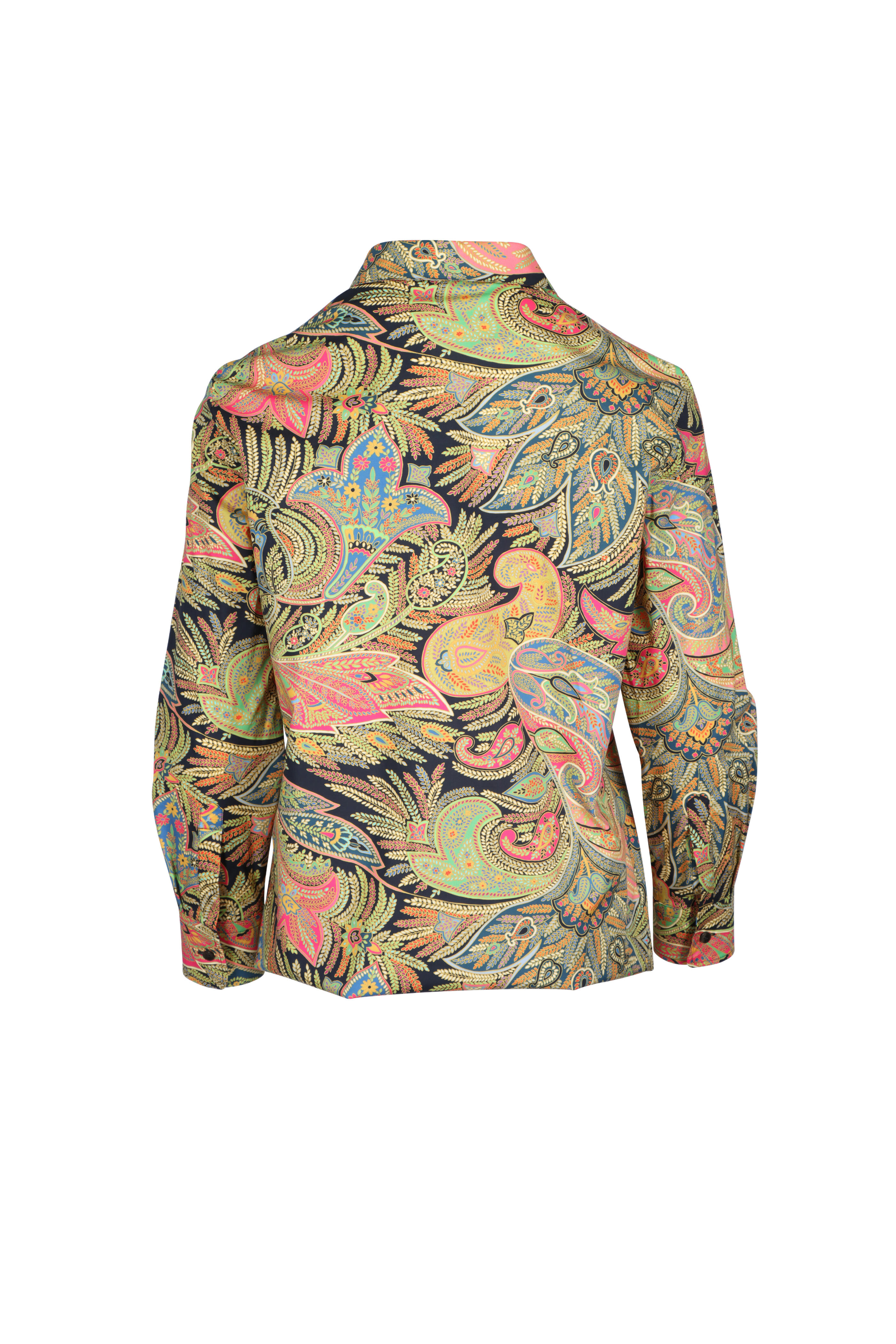 Etro - Multicolor Paisley Print Silk Button Up Shirt