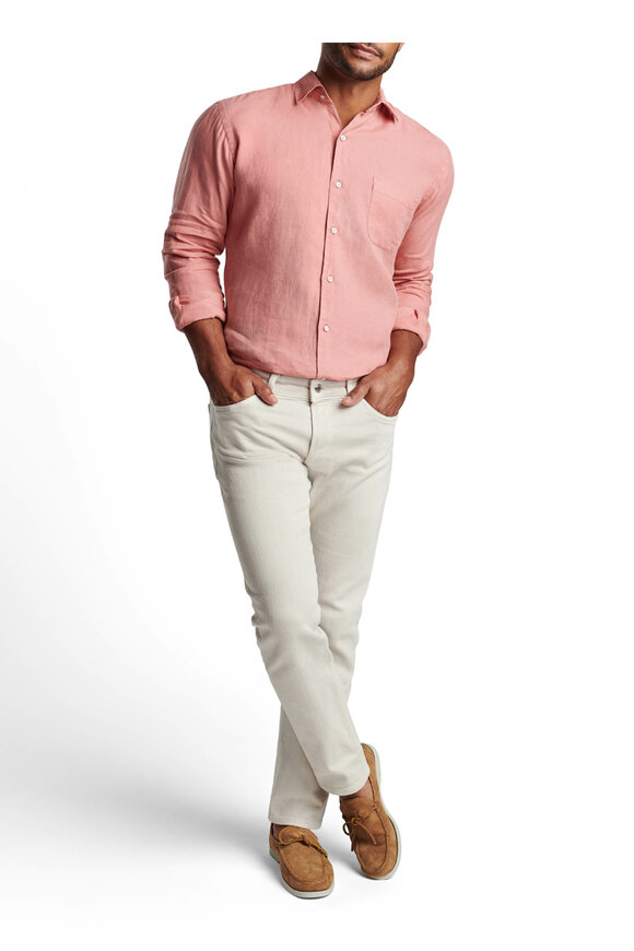 Peter Millar - Coastal Clay Rose Linen Sport Shirt