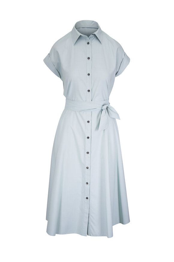 Kiton Green Mini Check Shirtdress